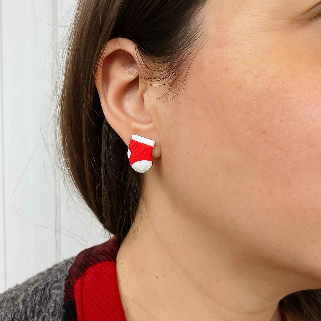 Christmas Stocking Stud Earrings