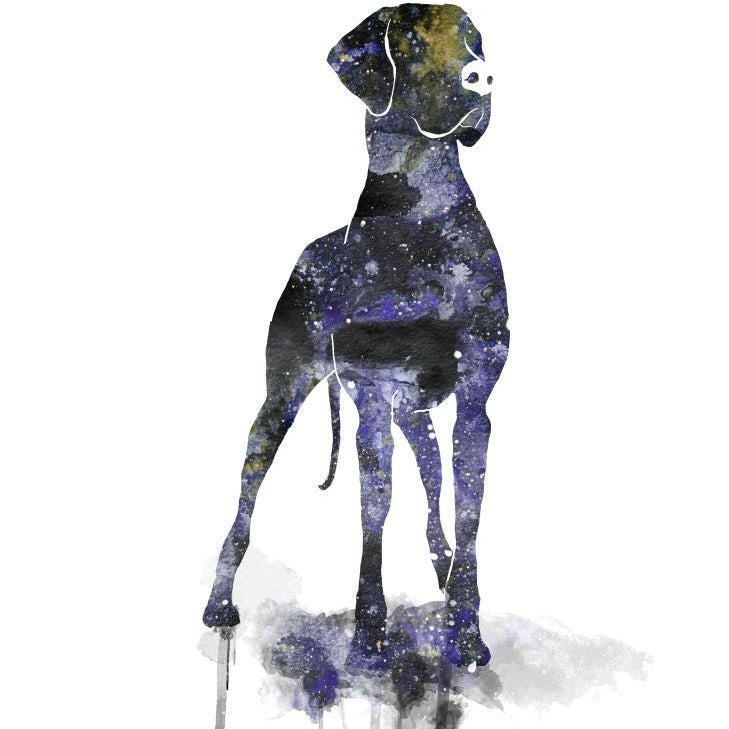 Great Dane cosmic silhouette art print