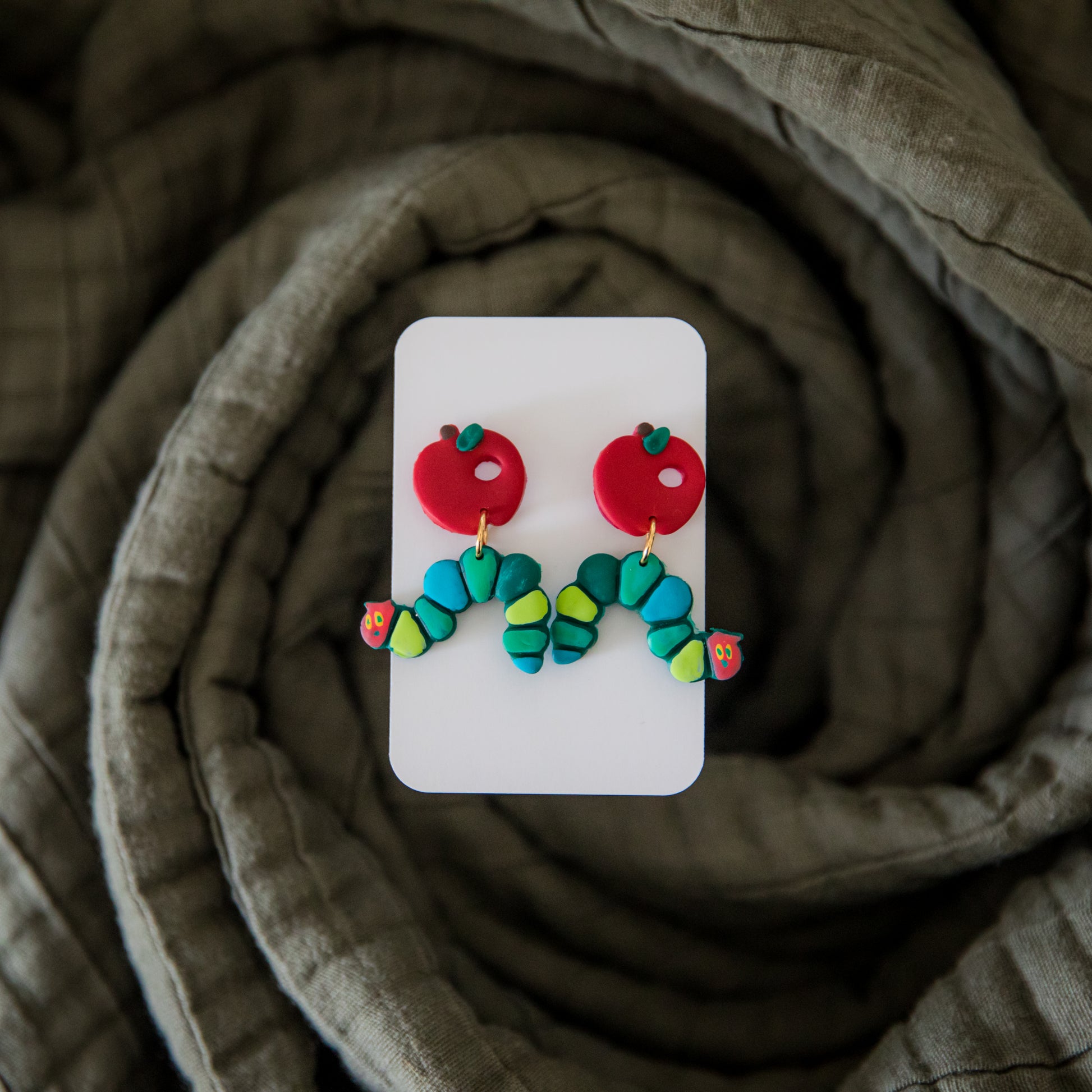 hungry caterpillar earrings