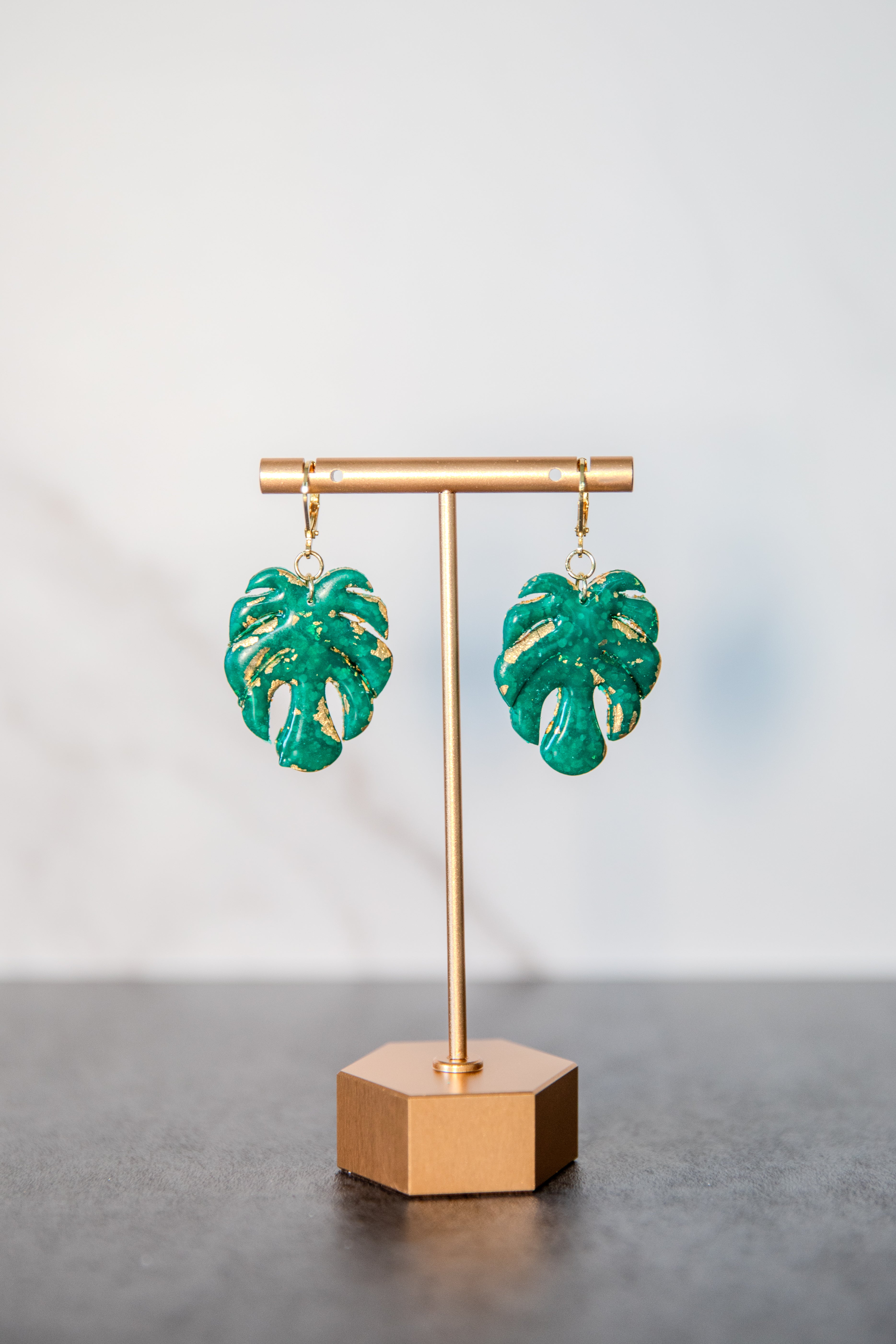 Monstera Leaf Drop Earrings