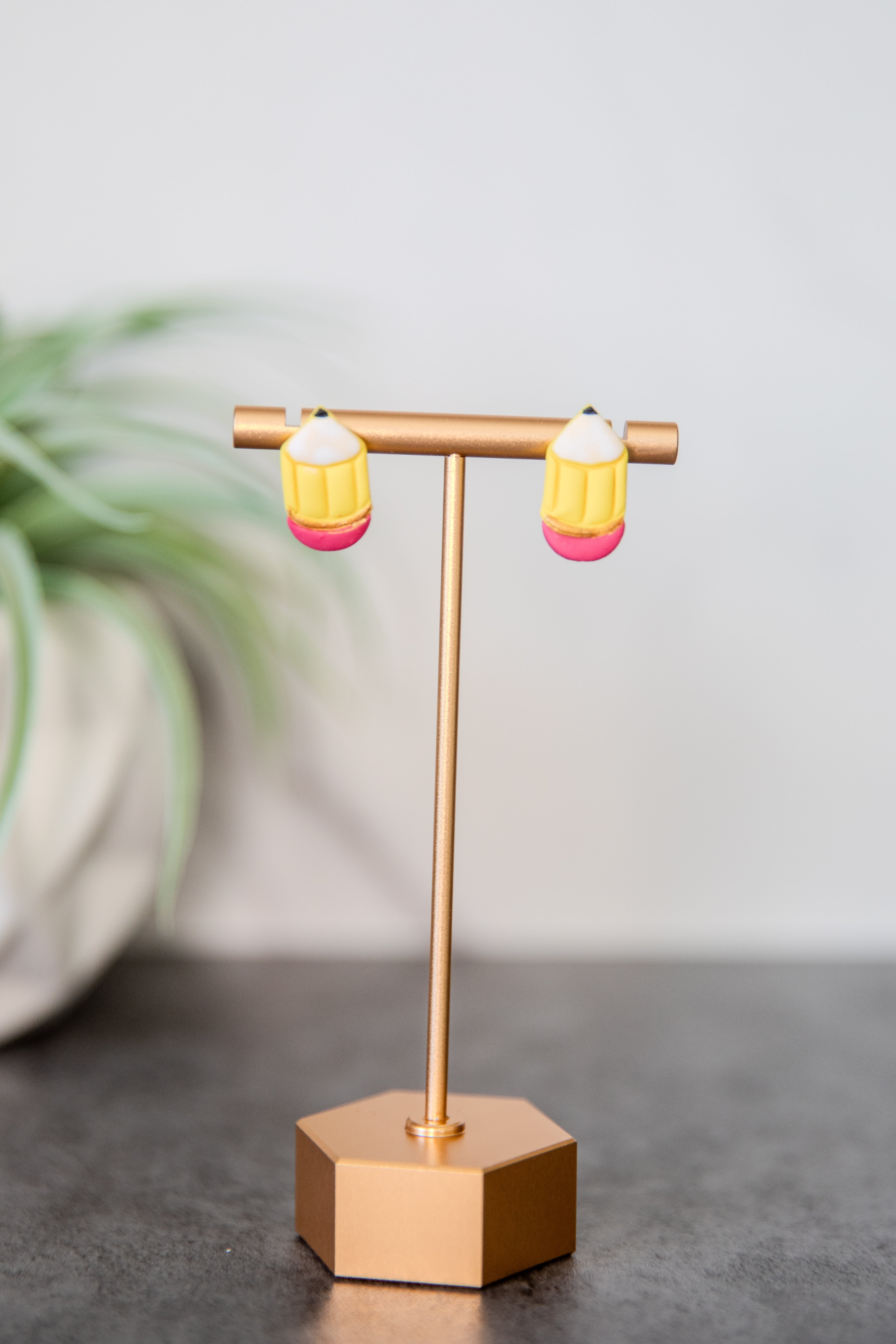 Pencil stud earrings