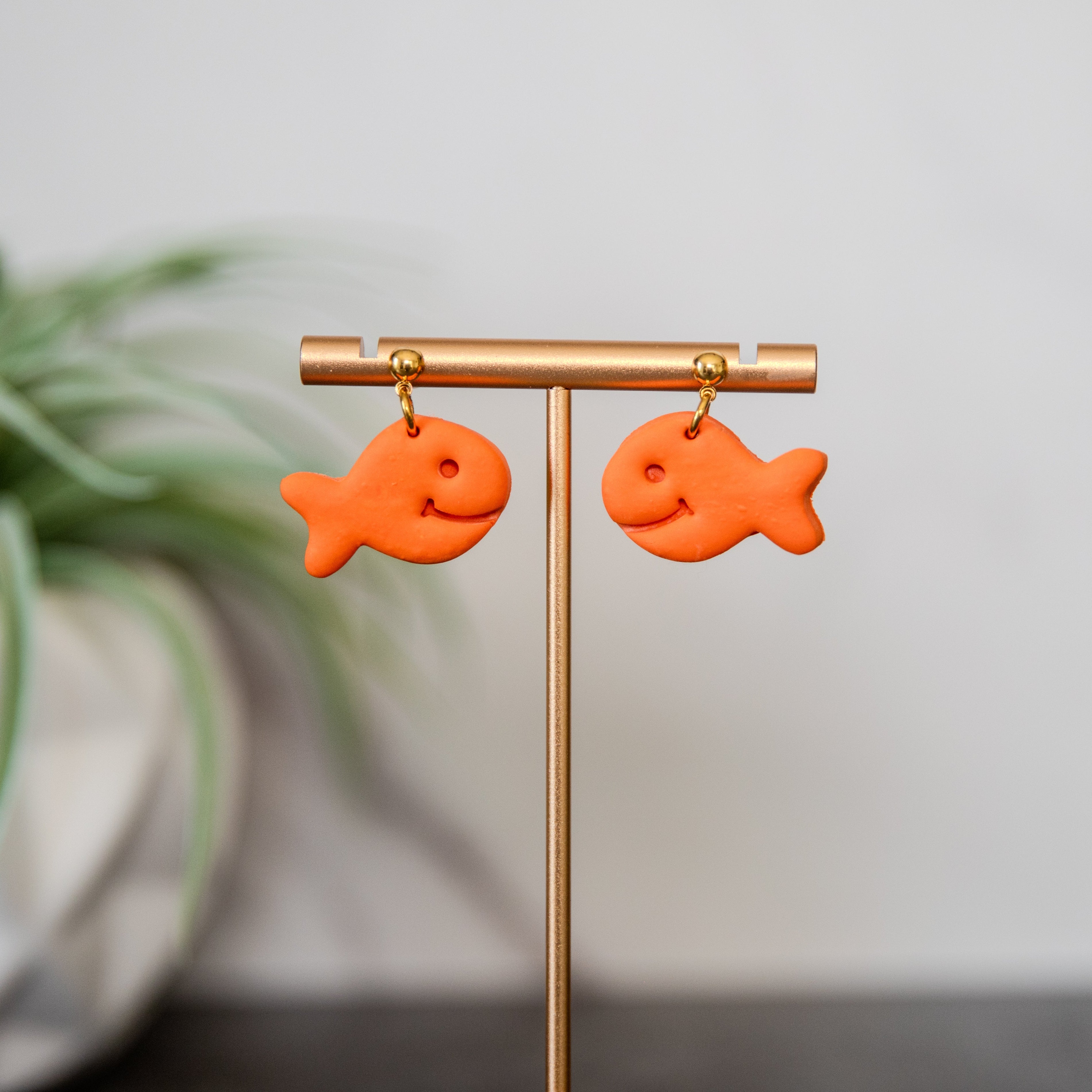 Goldfish orange earrings