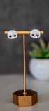 Skull stud earrings with heart eyes