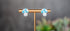 Blue colored toadstool stud earrings