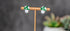 Green colored toadstool stud earrings