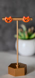 Happy orange tabby cat face stud earrings