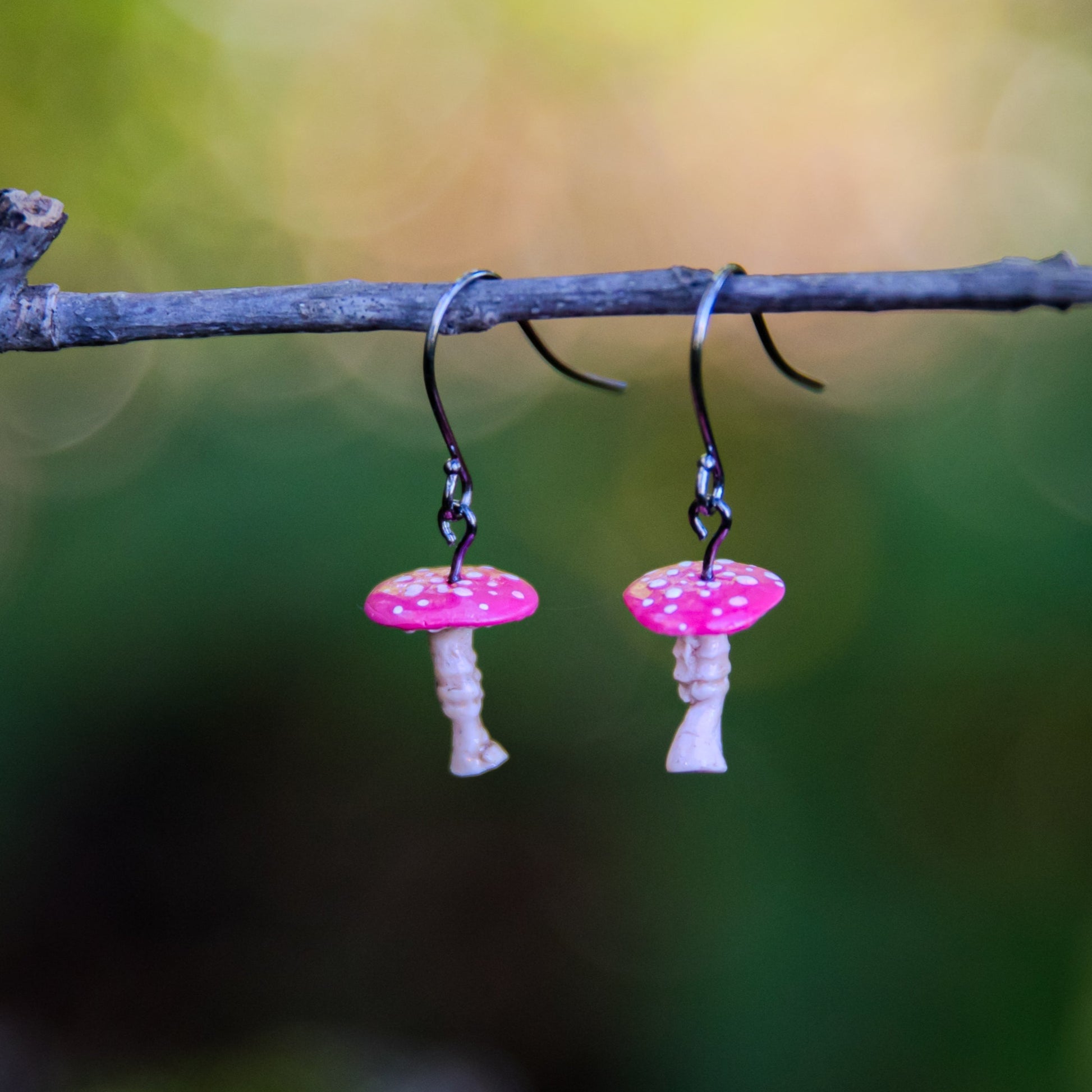 Toadstool Red Drop Earrings