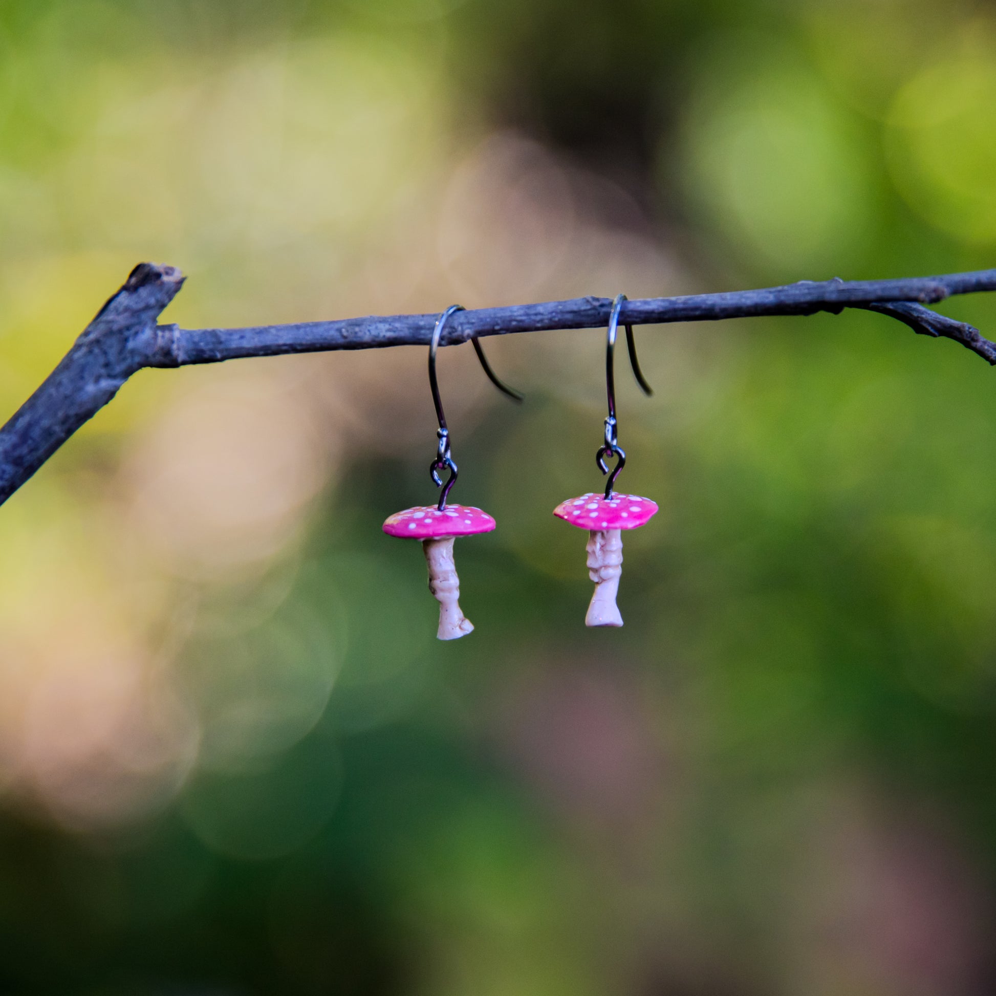 Toadstool Red Drop Earrings