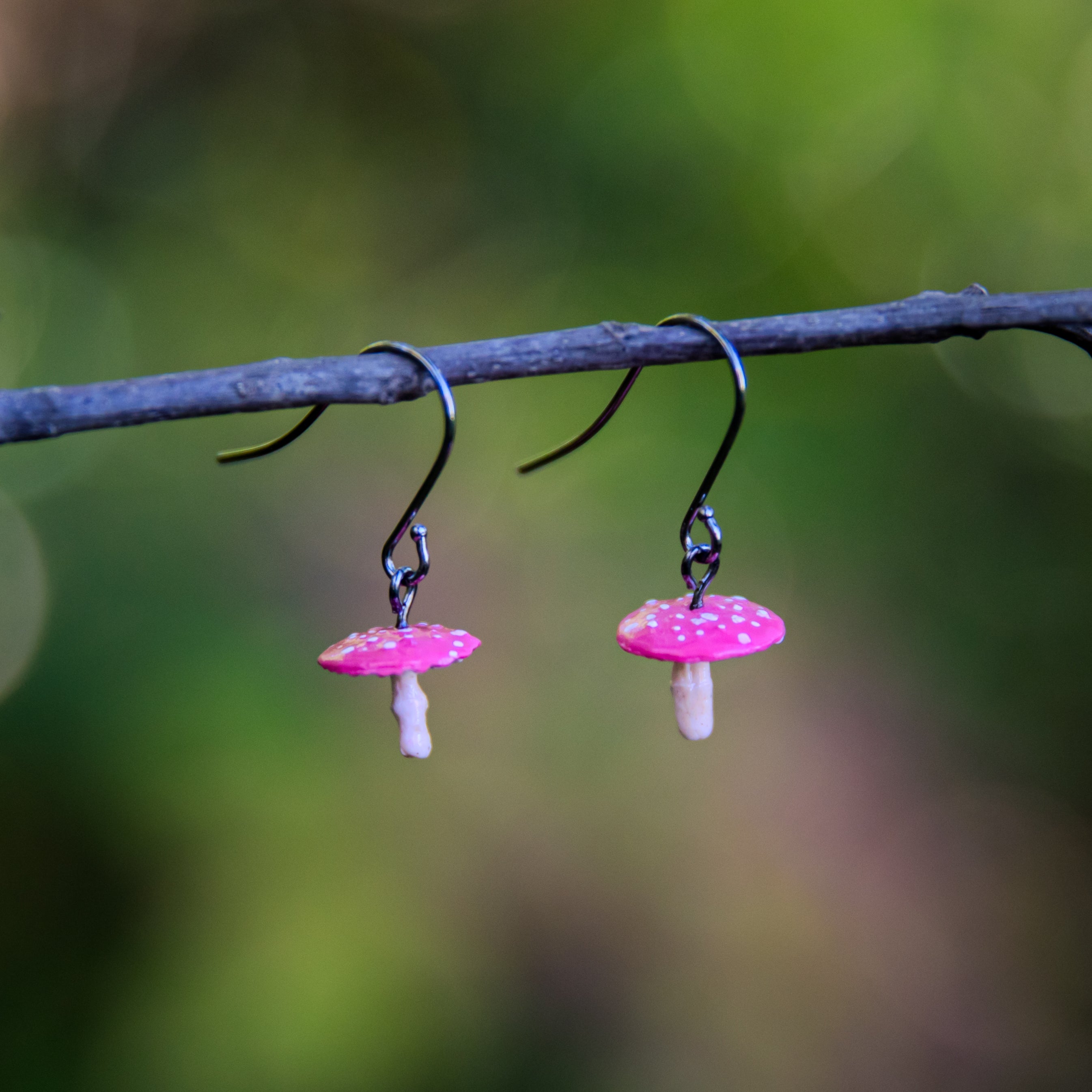 Toadstool Red Drop Earrings