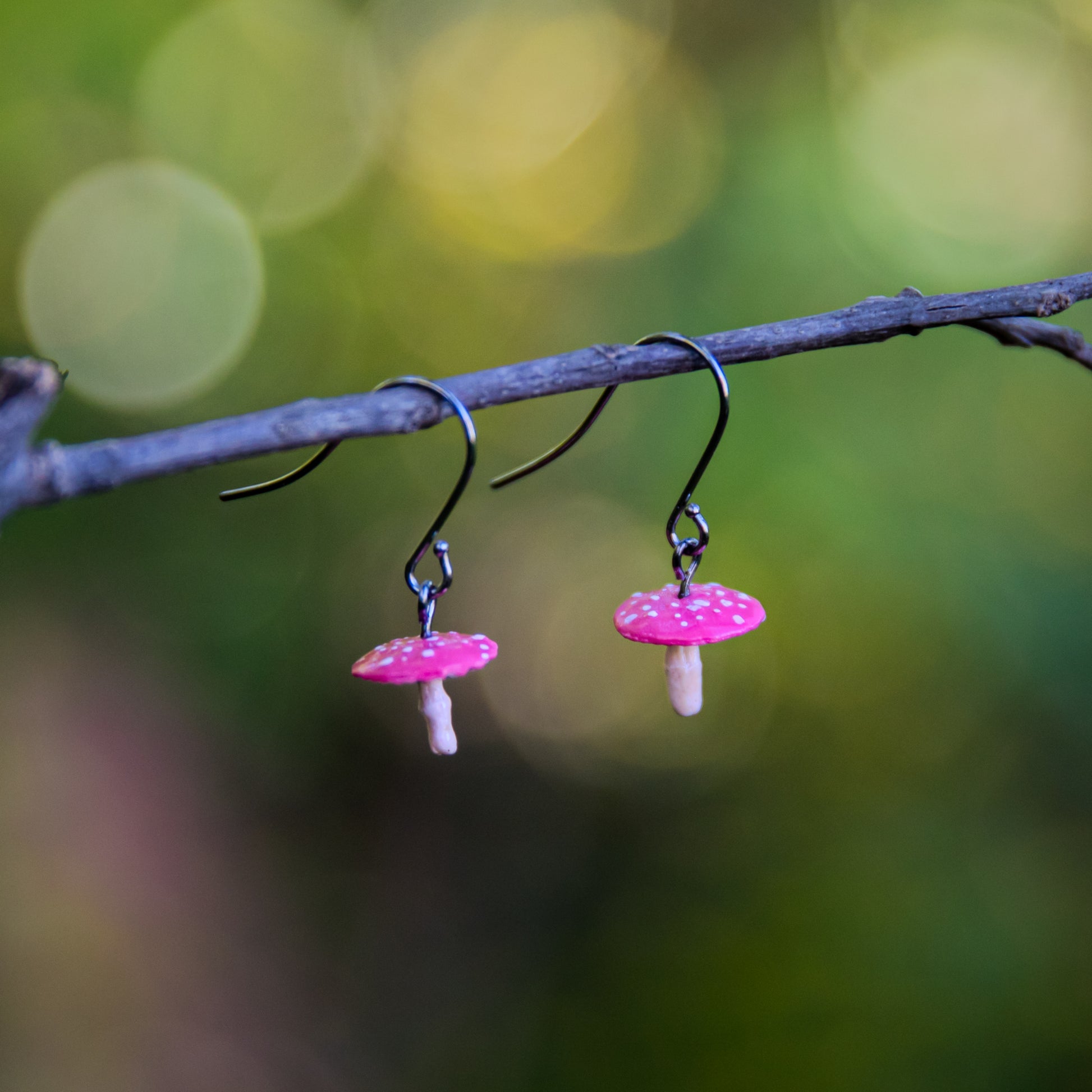 Toadstool Red Drop Earrings