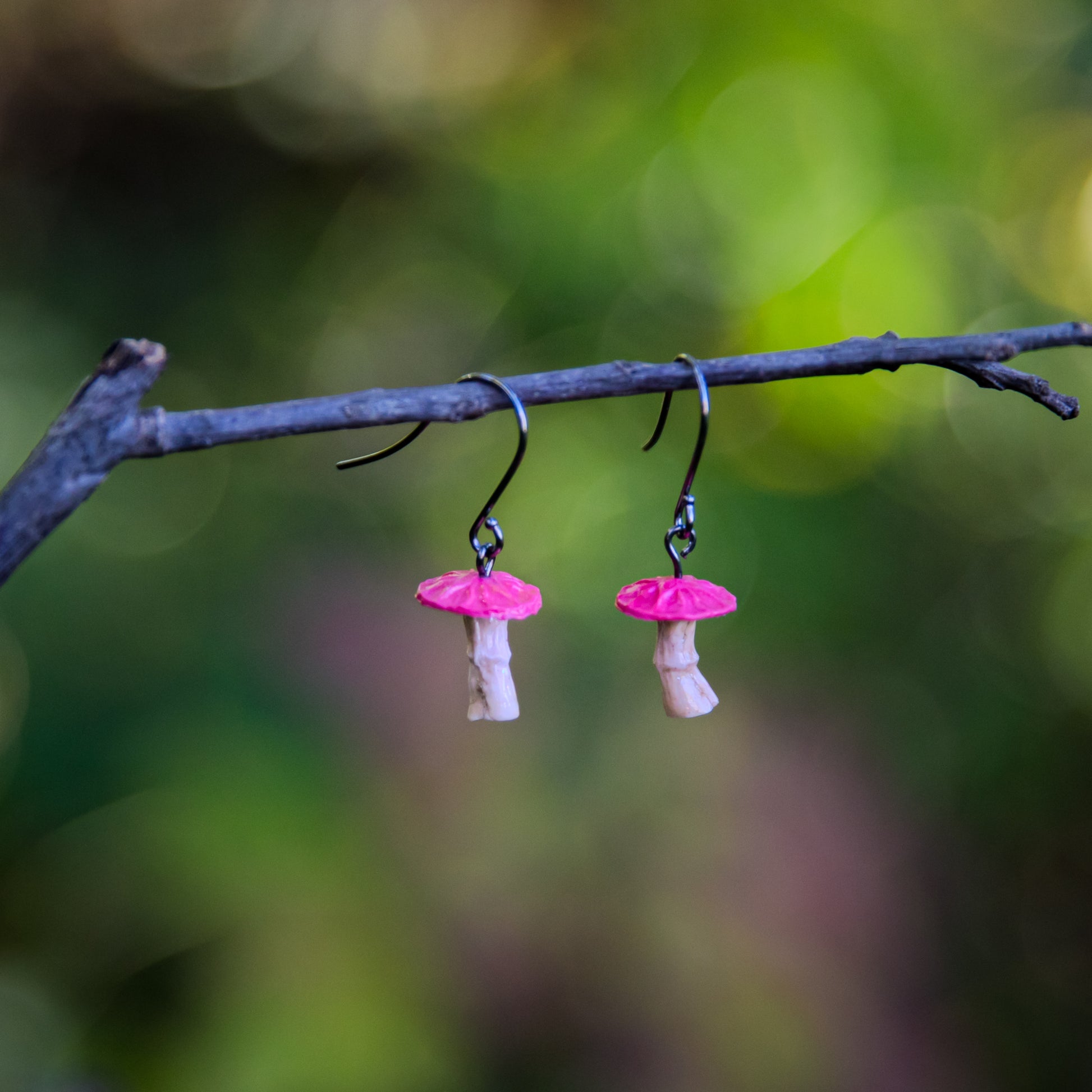 Toadstool Red Drop Earrings