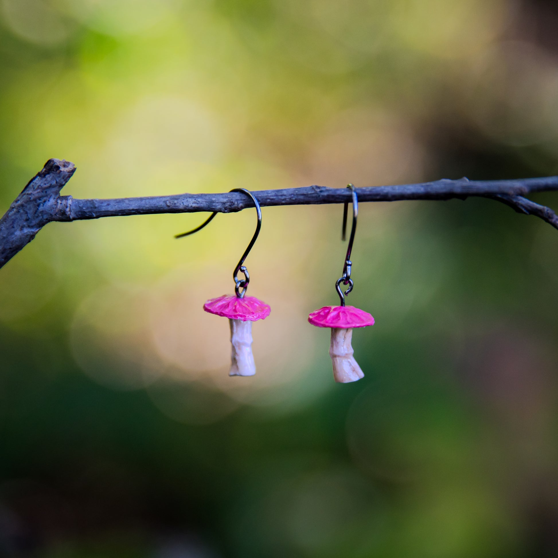 Toadstool Red Drop Earrings