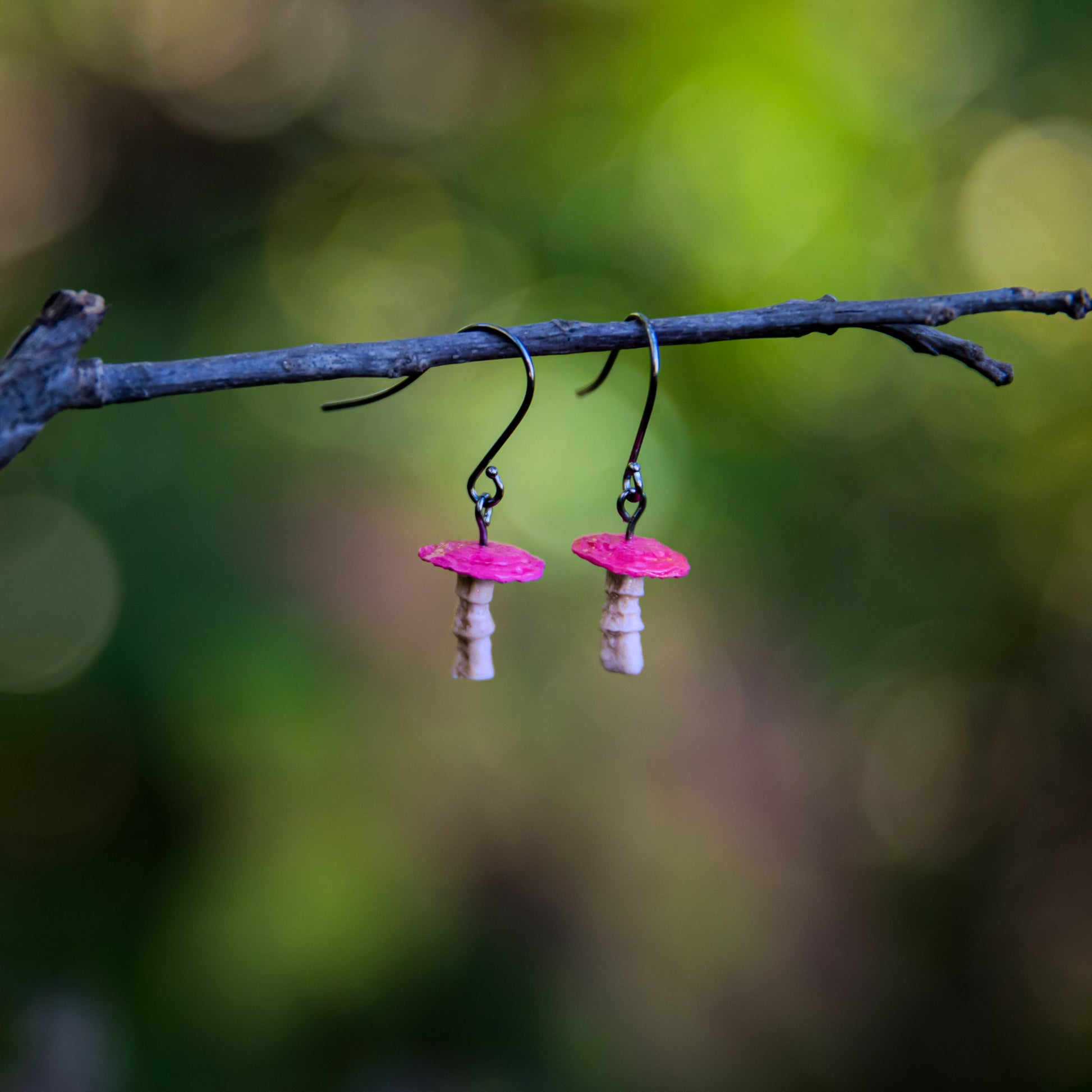 Toadstool Red Drop Earrings