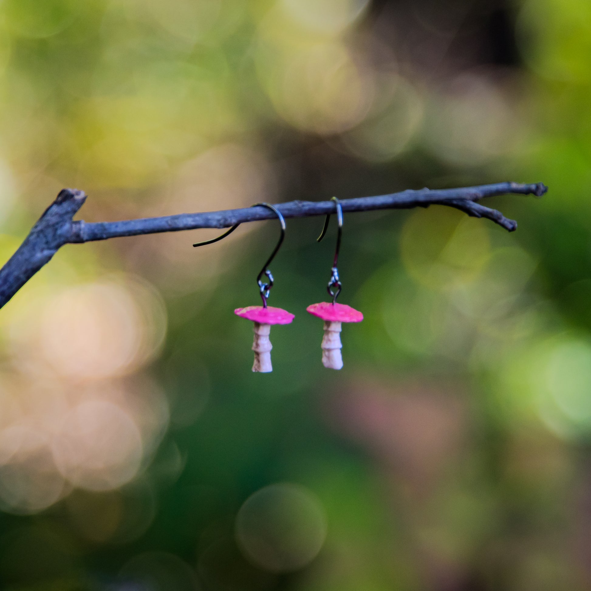 Toadstool Red Drop Earrings
