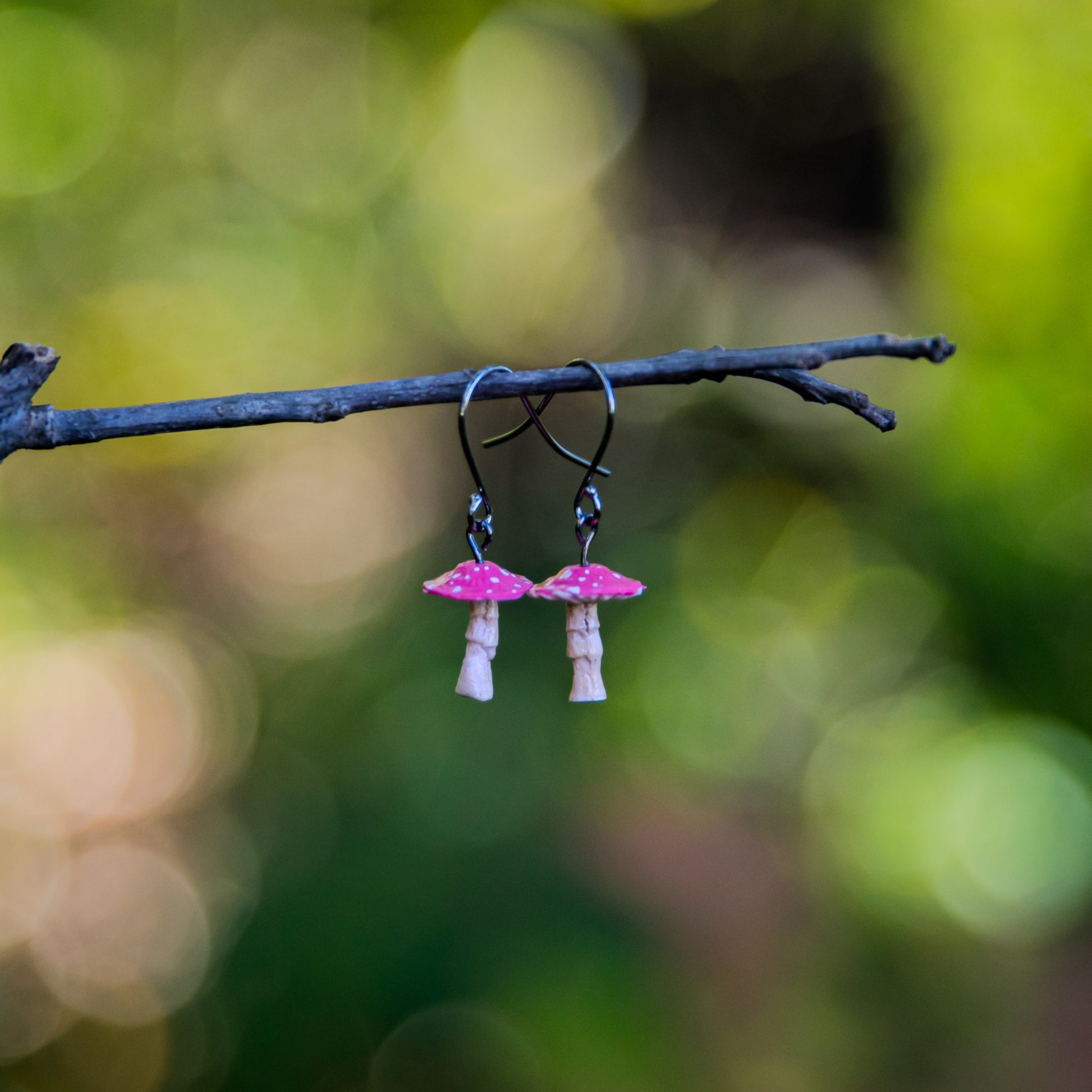 Toadstool Red Drop Earrings