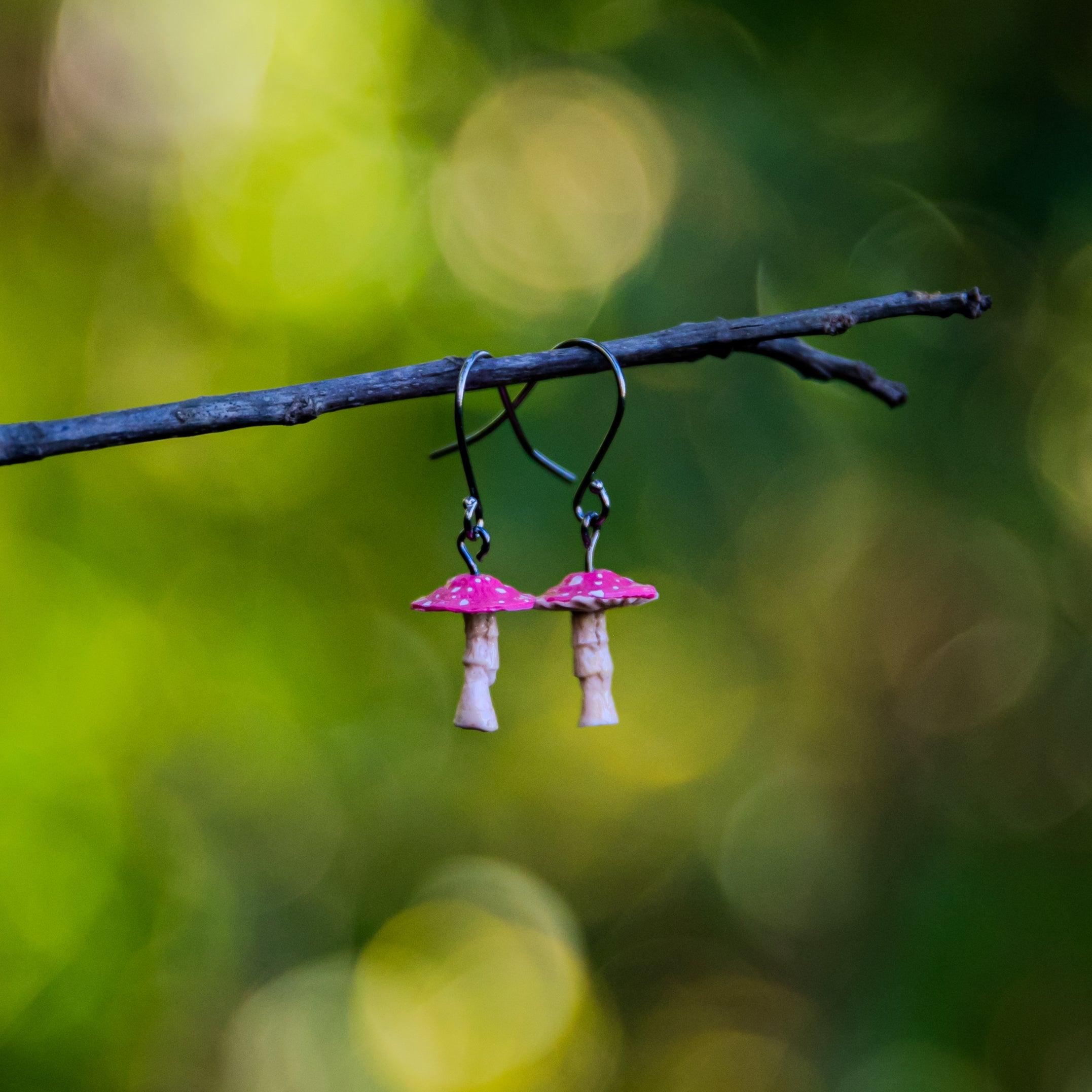 Toadstool Red Drop Earrings