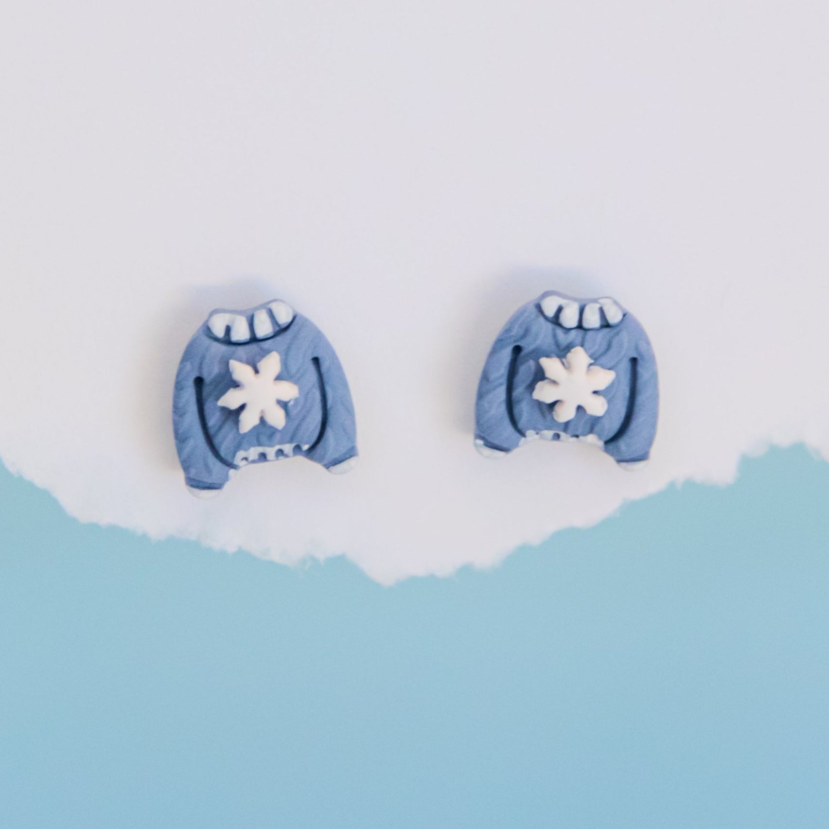 Winter Sweater Stud Earrings