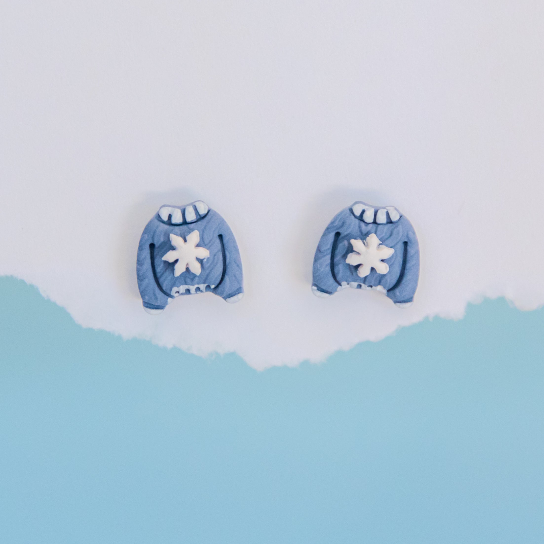 Winter Sweater Stud Earrings