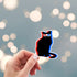 3D glasses wearing black cat sticker