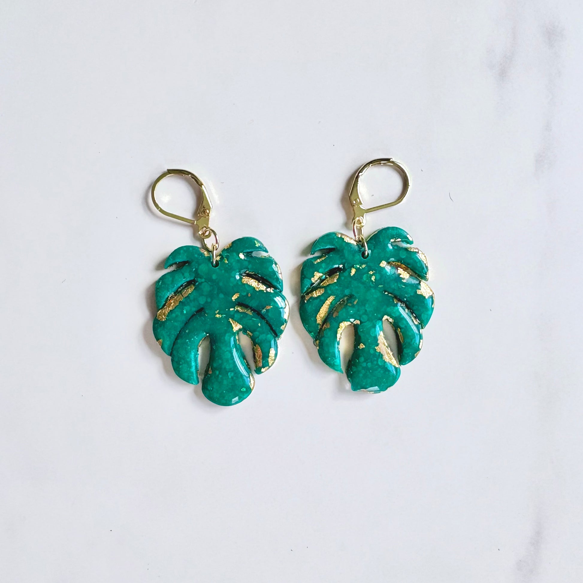 Monstera Leaf Drop Earrings