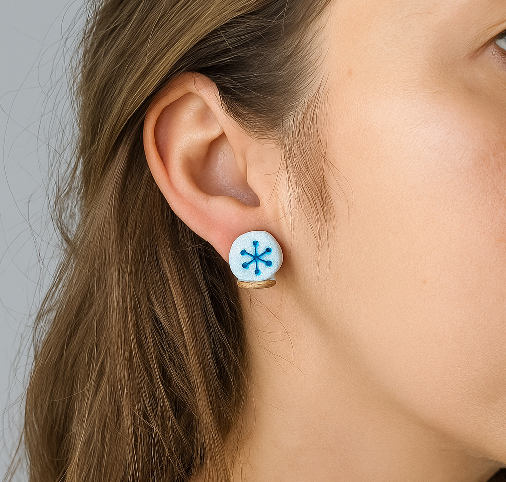 Snow Globe Stud Earrings