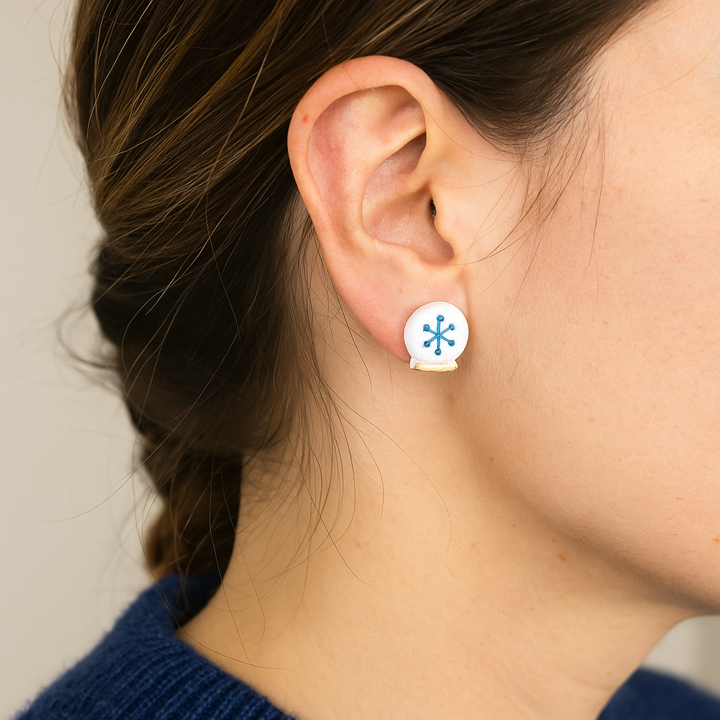 Snow Globe Stud Earrings