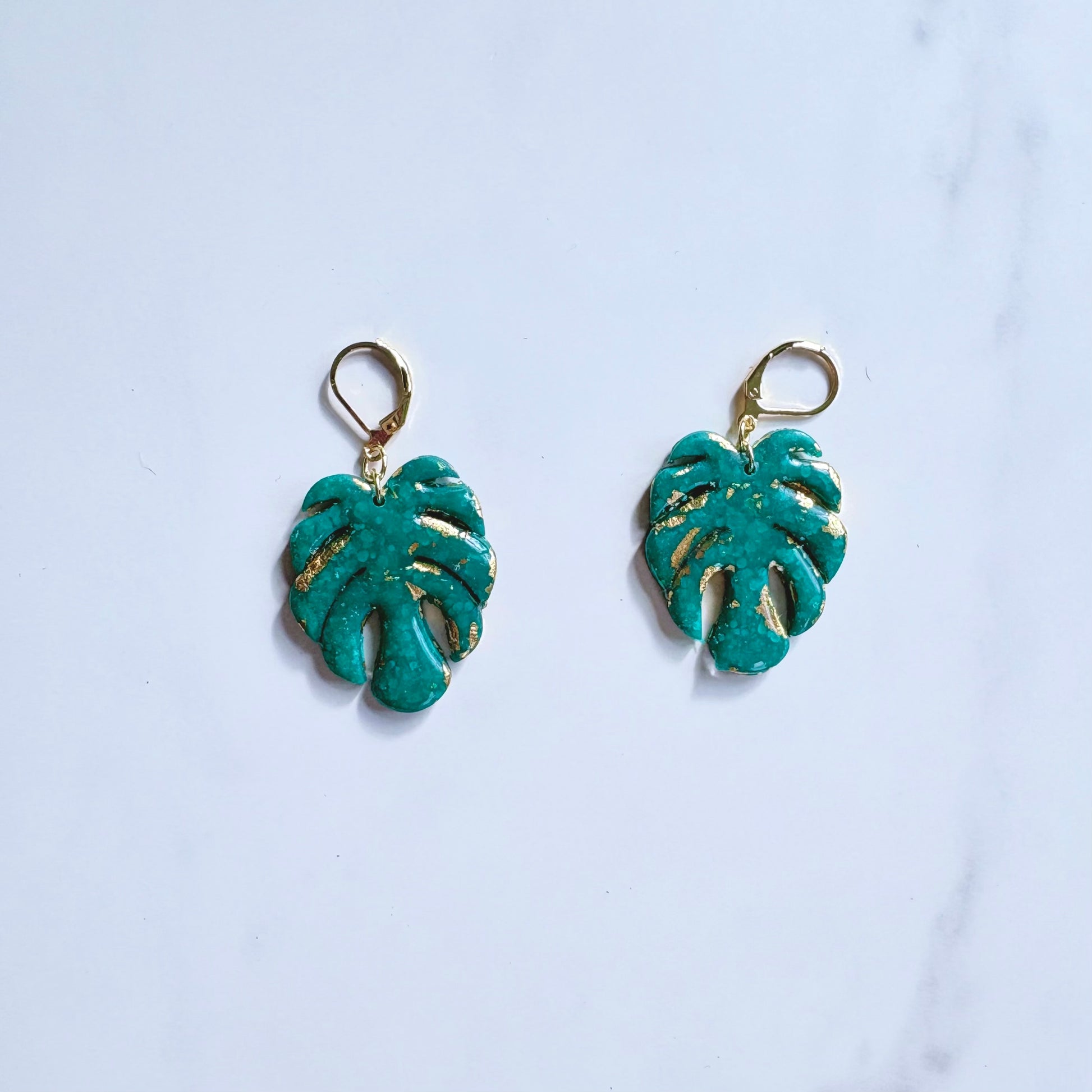 Monstera Leaf Drop Earrings