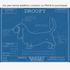 Downloadable Basset hound dog breed blueprint artwork