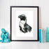 Painting of a black footed African penguin