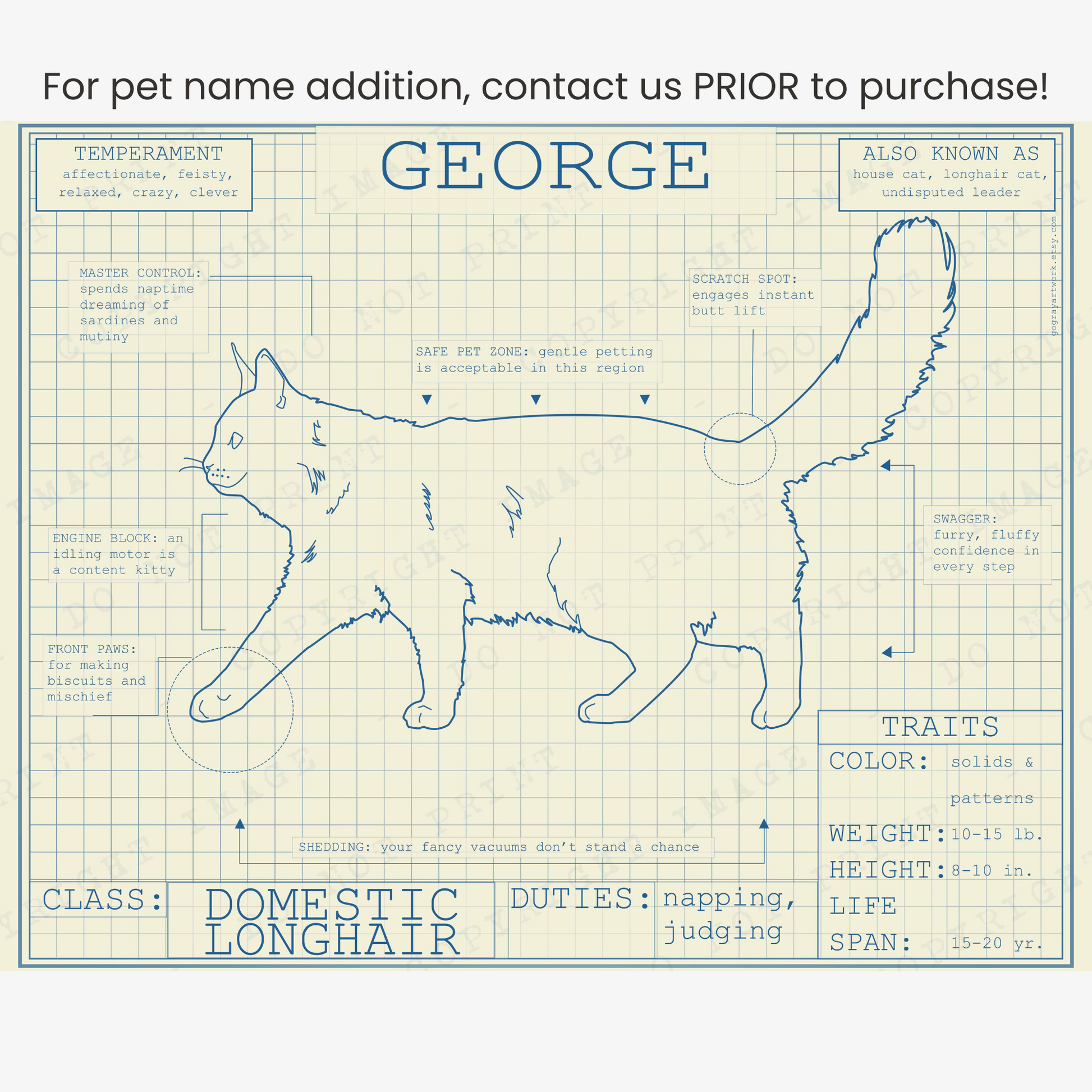 Downloadable cat blueprint artwork