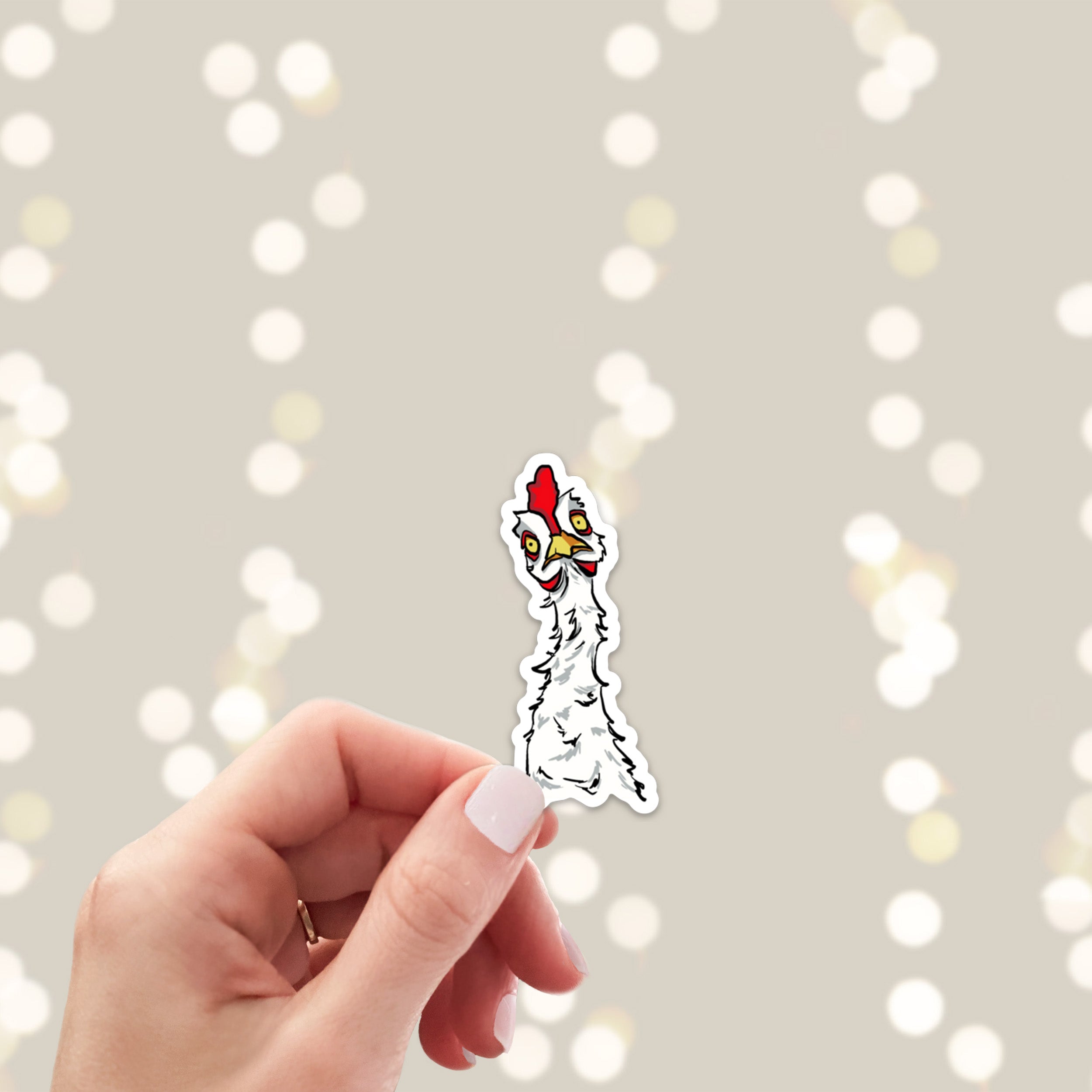 Cartoon chicken sticker