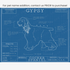 Downloadable cocker spaniel dog breed blueprint artwork