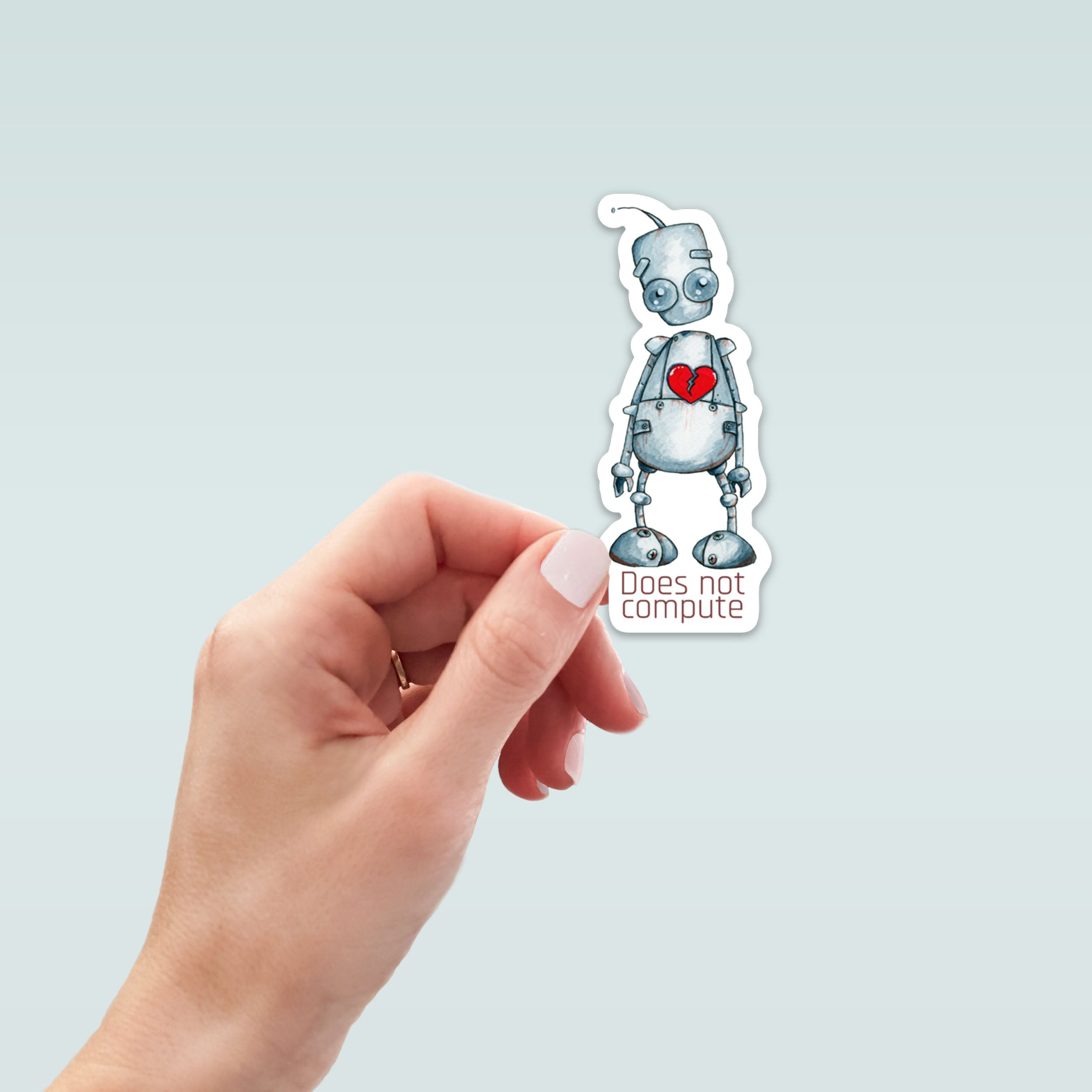 Sad robot sticker