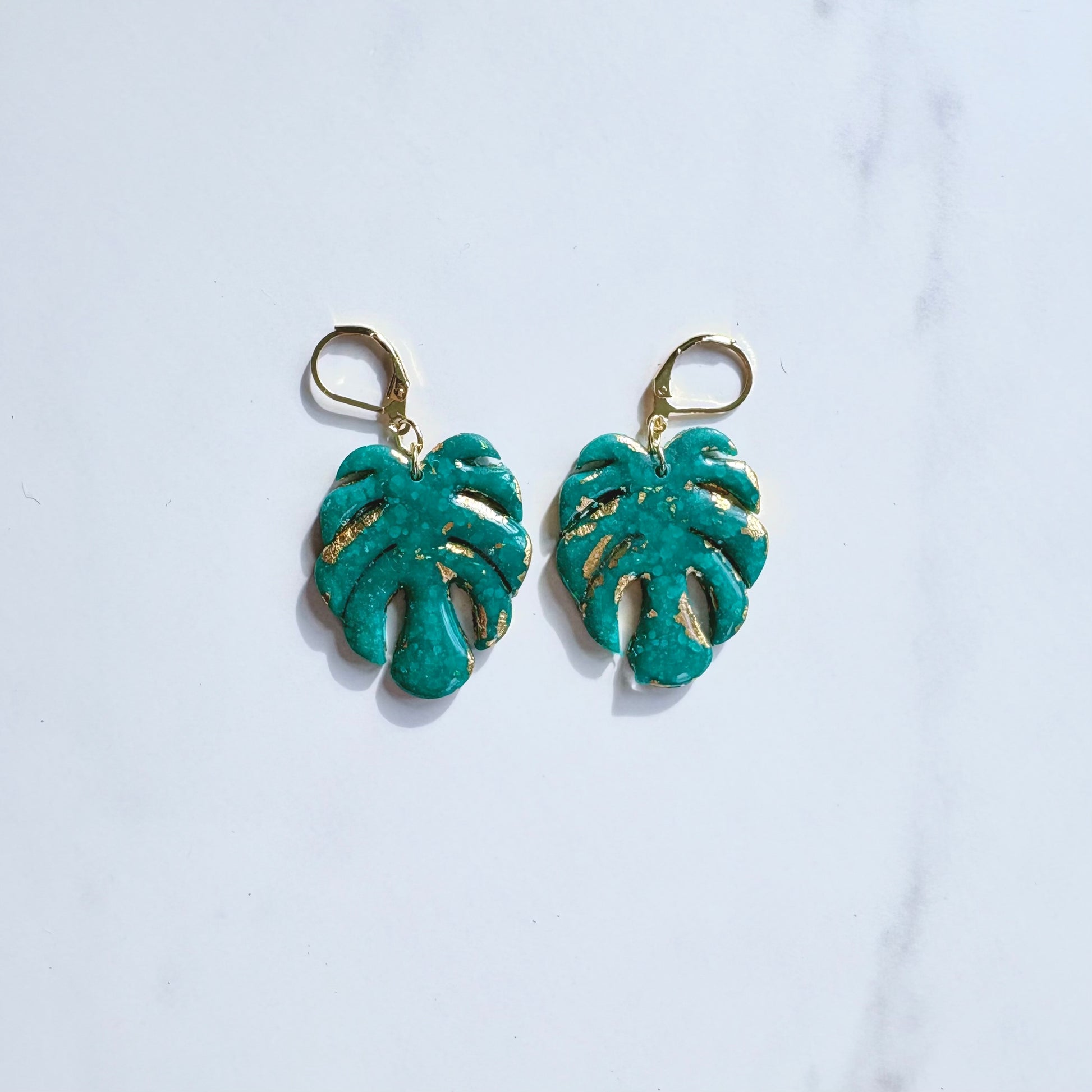 Monstera Leaf Drop Earrings