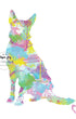 Colorful watercolor silhouette art print of a shepherd
