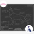 Downloadable German shepherd  dog breed blueprint artwork