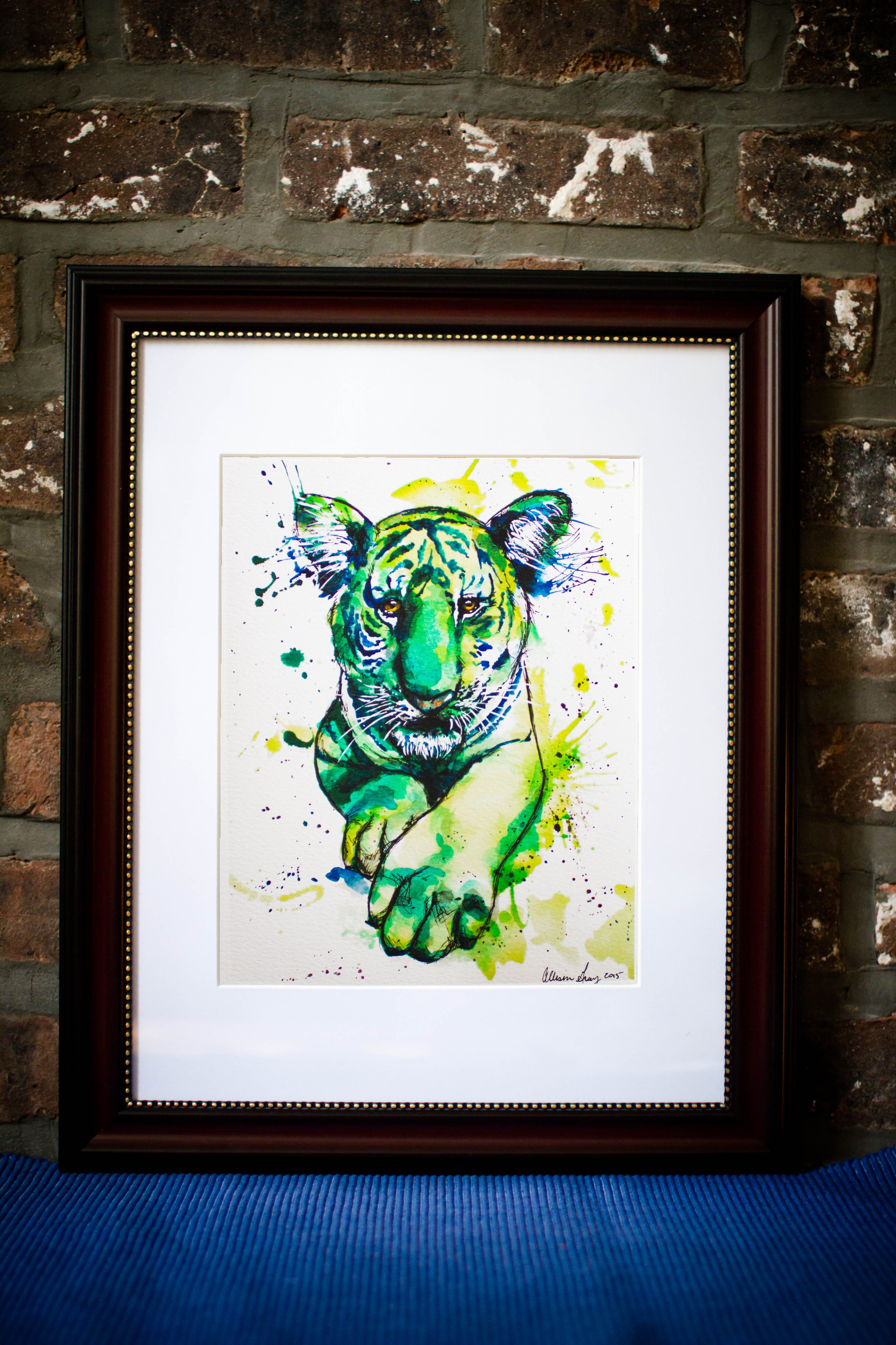 Fine art print of a green tiger