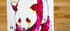 Colorful panda illustration on a white background with wooden floor.