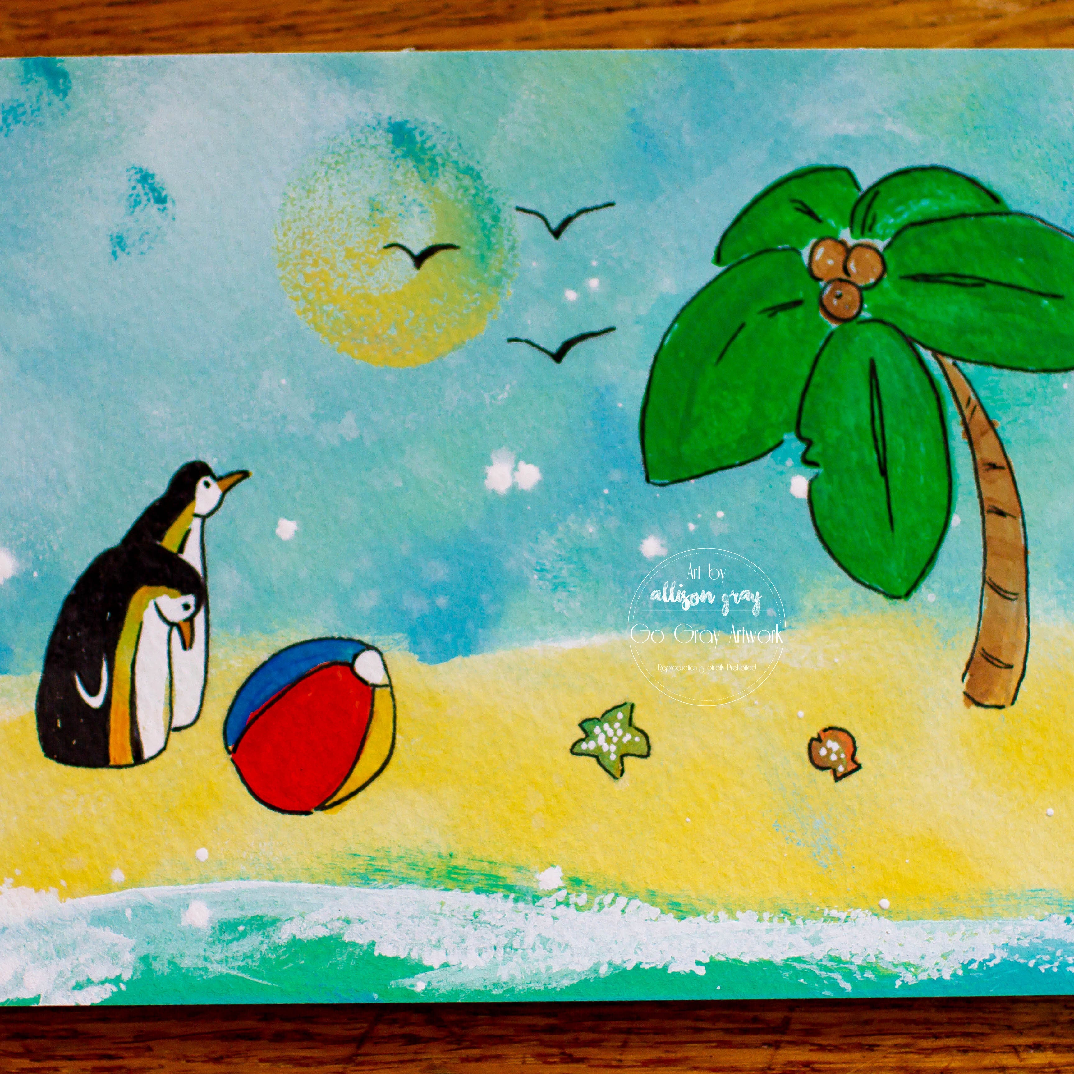 Penguins painting