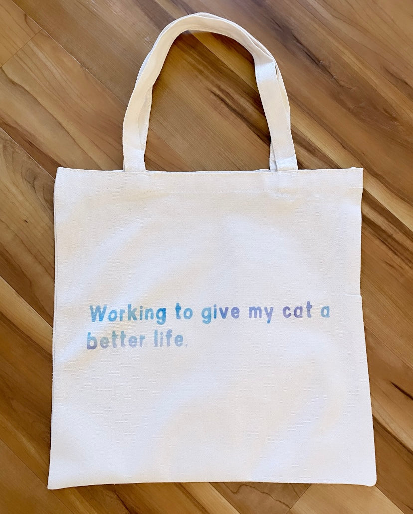 Reusable tote bag for cat lovers