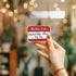 sticker name tag sticker with text 'Hello, I'm uncomfortable without my dog' 