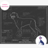 Downloadable Irish Wolfhound dog breed blueprint artwork