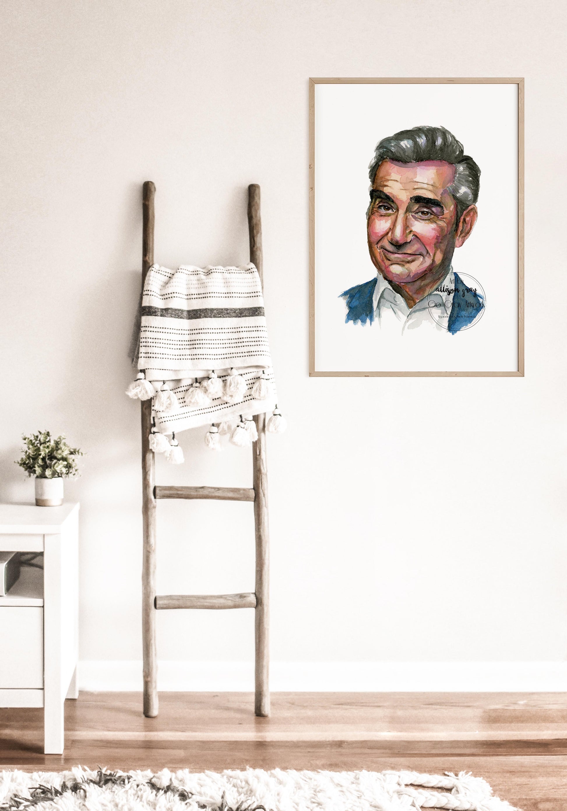 Original watercolor painting of character Johnny Rose