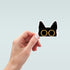 Peeking black cat sticker