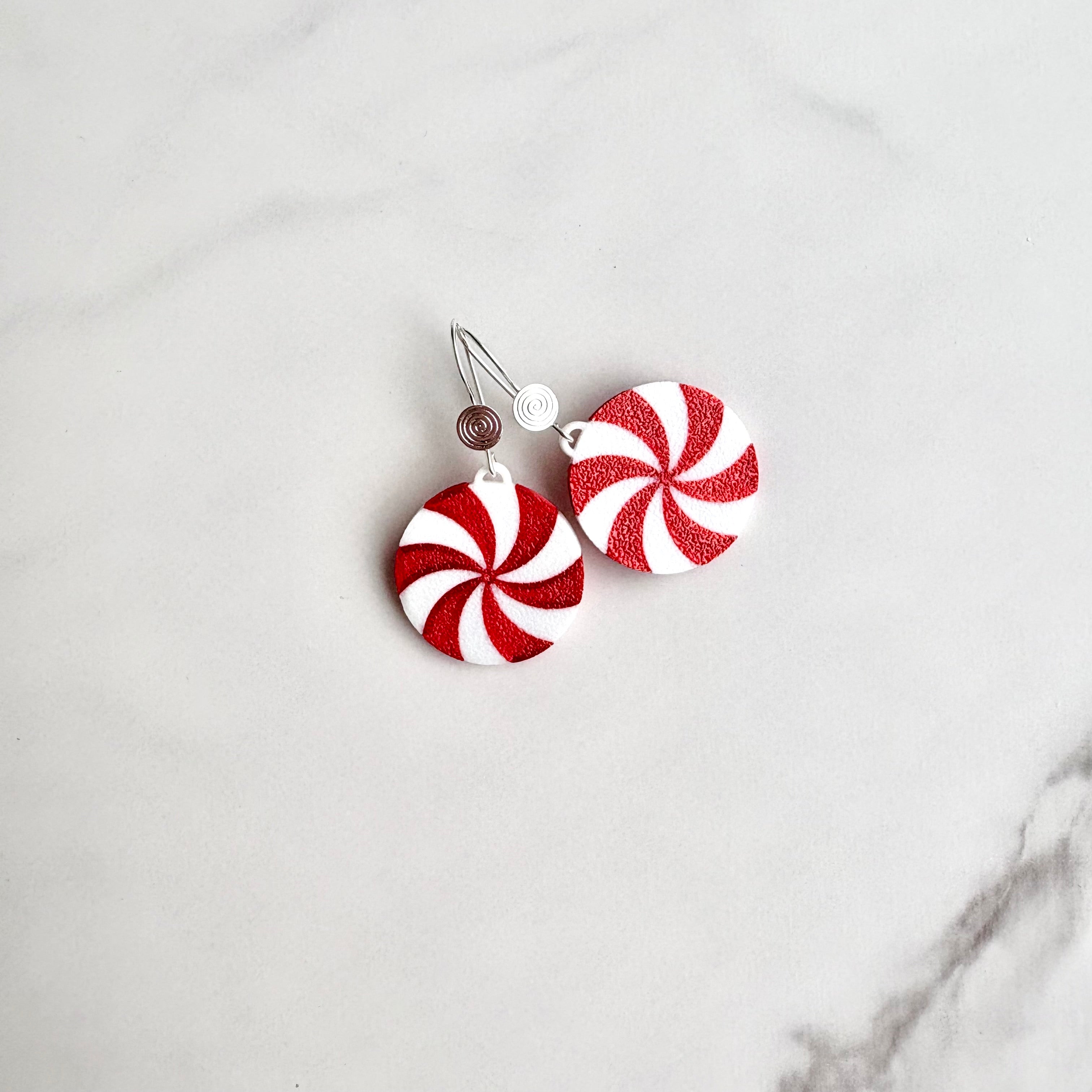 Peppermint Candy Drop Earrings