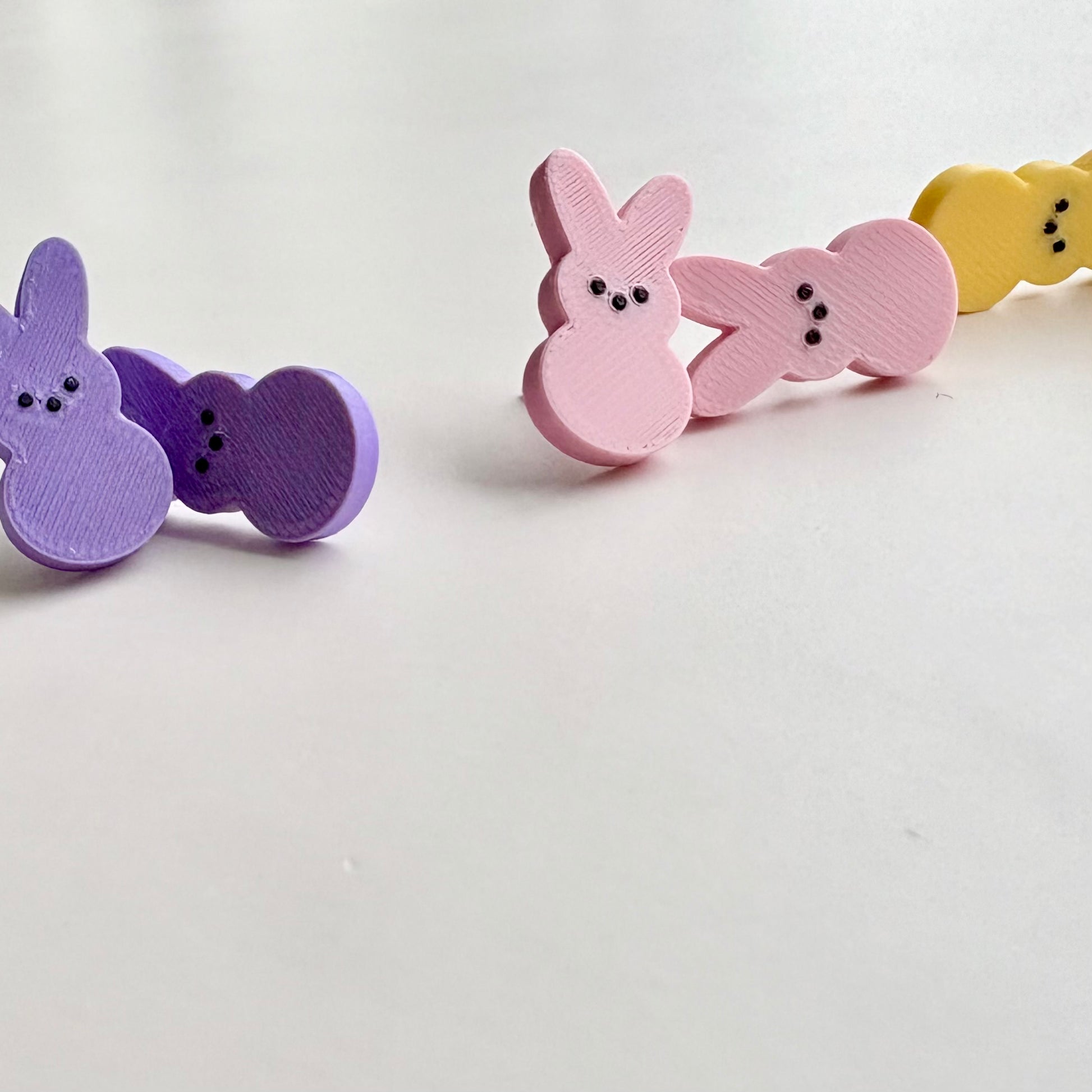 Marshmallow Bunny Stud Earrings
