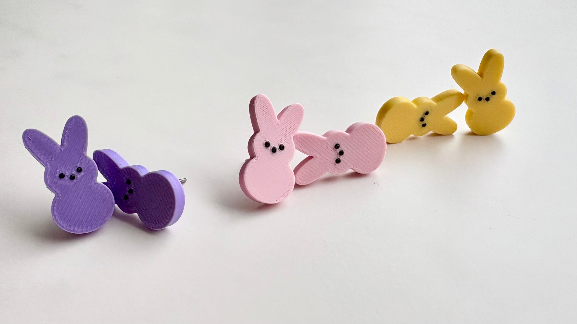Marshmallow Bunny Stud Earrings