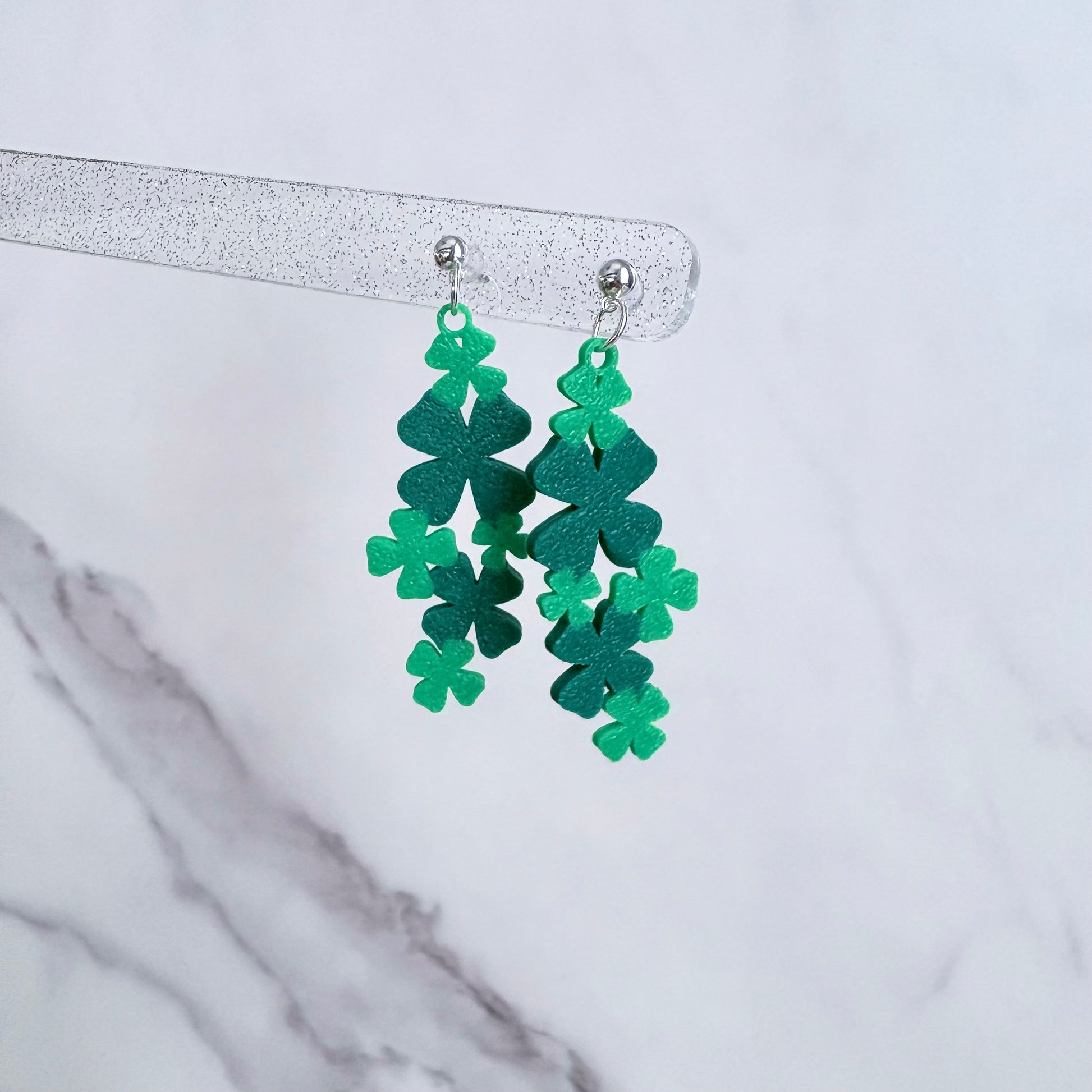 St. Patrick's Day Clover Drop Earrings