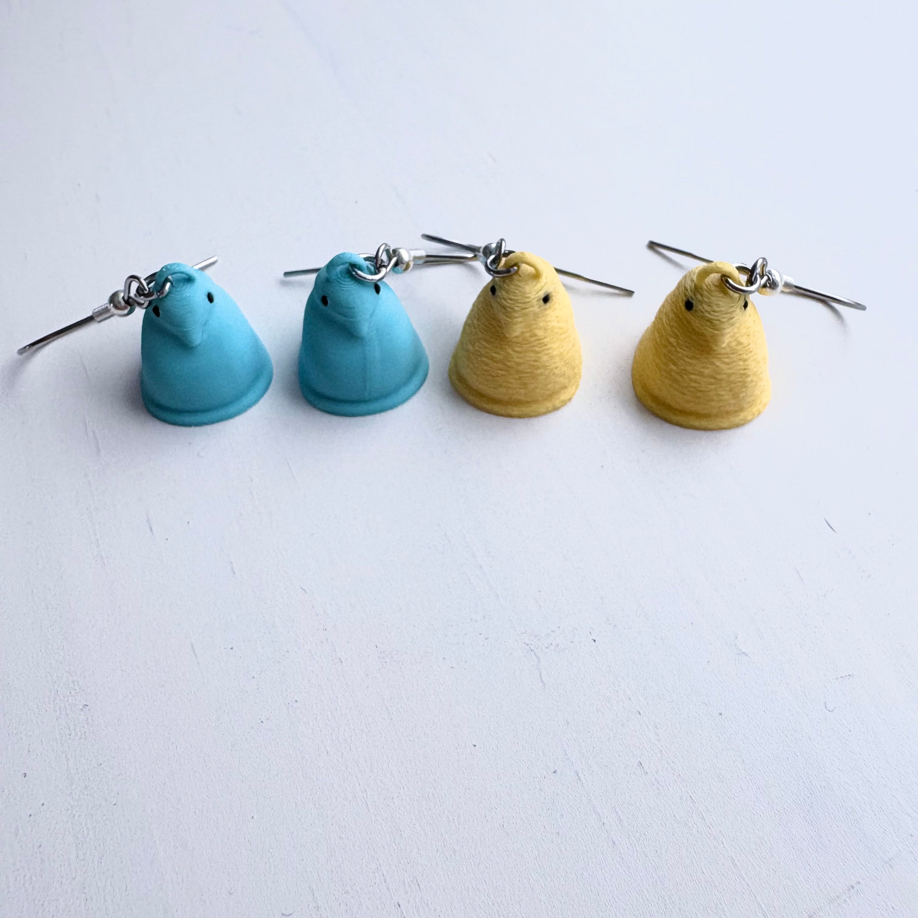 Marshmallow Chick Drop Earrings