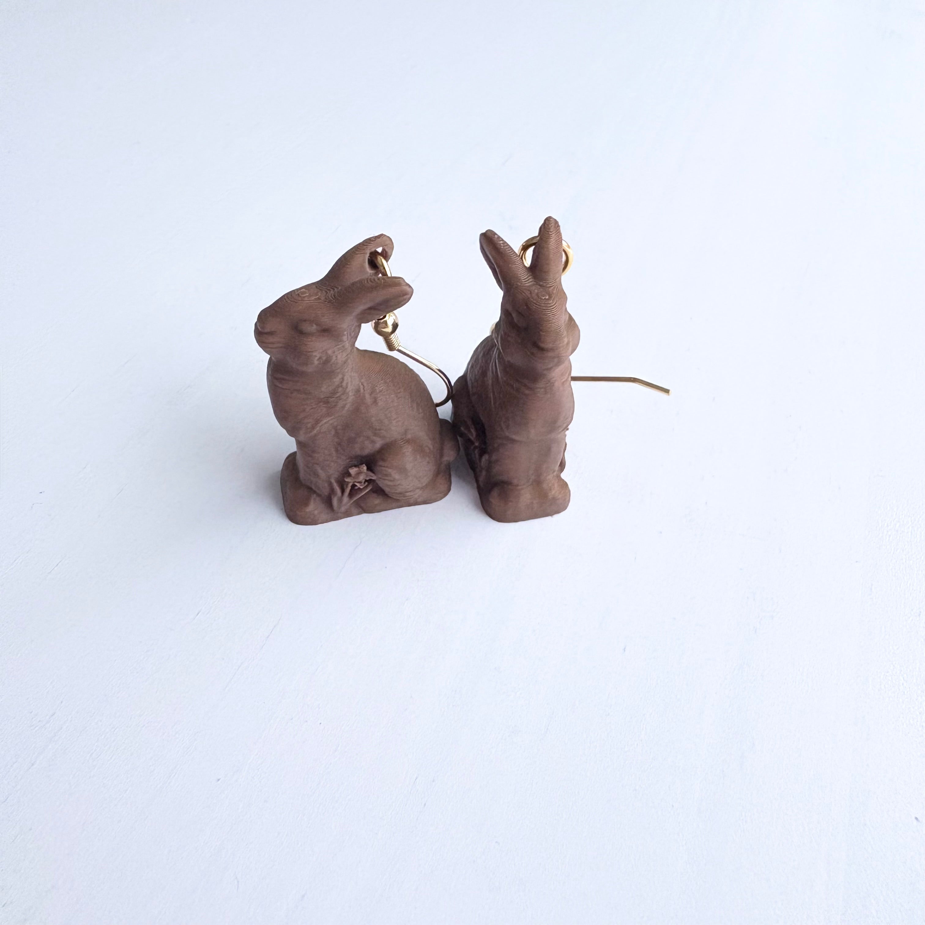 Chocolate Easter Bunny Drop Earrings